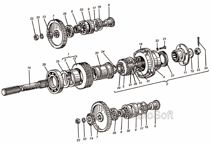 Коробка передач (М10x30.7796 Болт) 